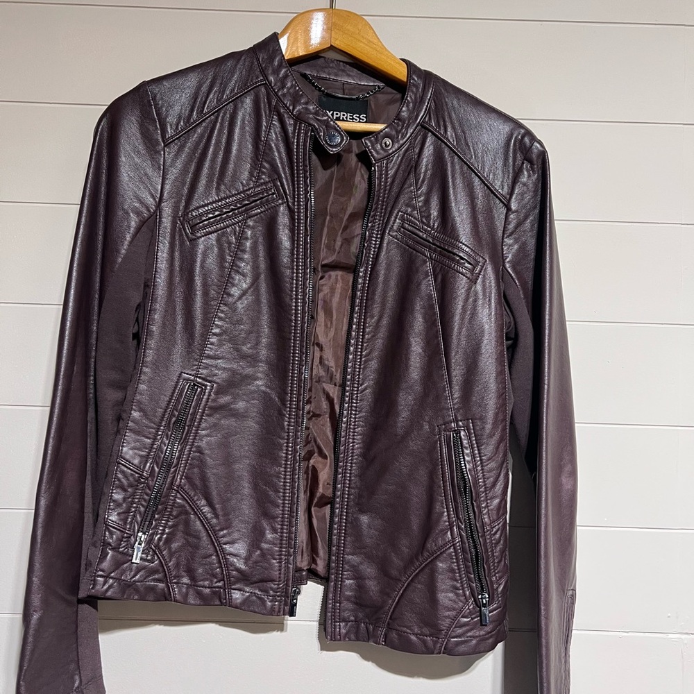 Express Women's Brown Leather Jacket